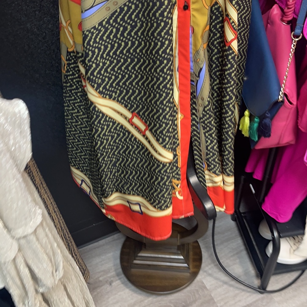 Long Maxi Pattern Button Front Dress - image 3